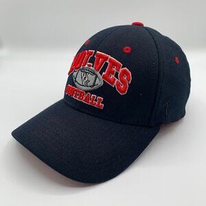 Western Oregon Wolves Football NCAA Black Zephyr Stretch Fitted Hat Mens M/L